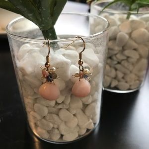 Handmade Natural stone earrings hoops